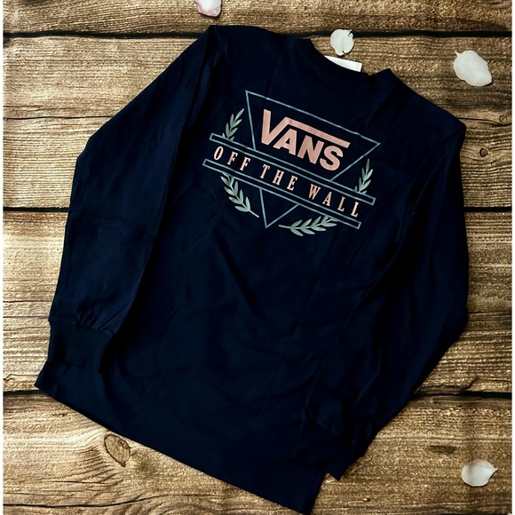 VANS Crested Shaper Long Sleeve T-Shirt Size Small Navy Blue NEW - Picture 5 of 7